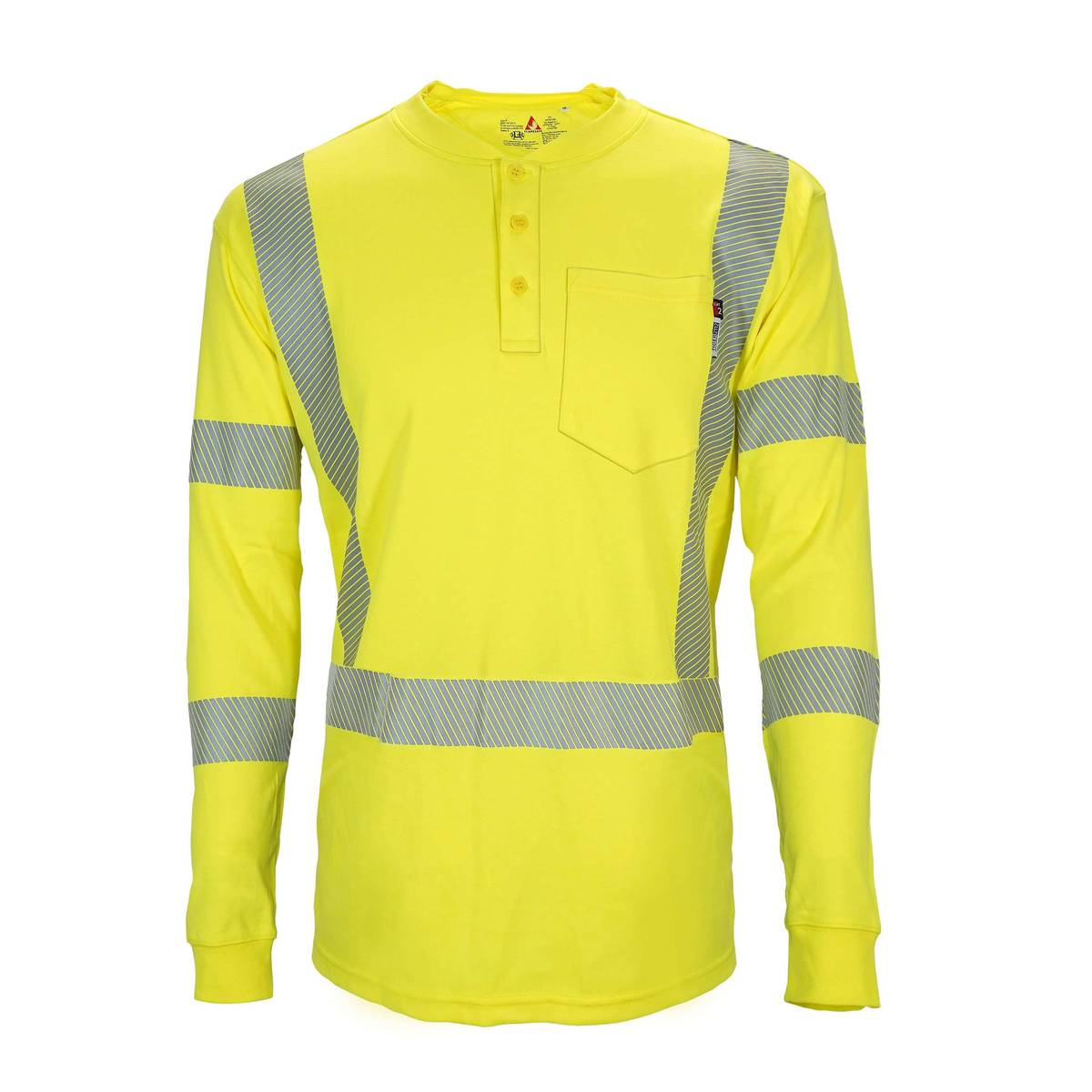 FlameSafe Workwear – Flame - Resistant Hi - Visibility Henley Shirt - Keeper's Safety Supply
