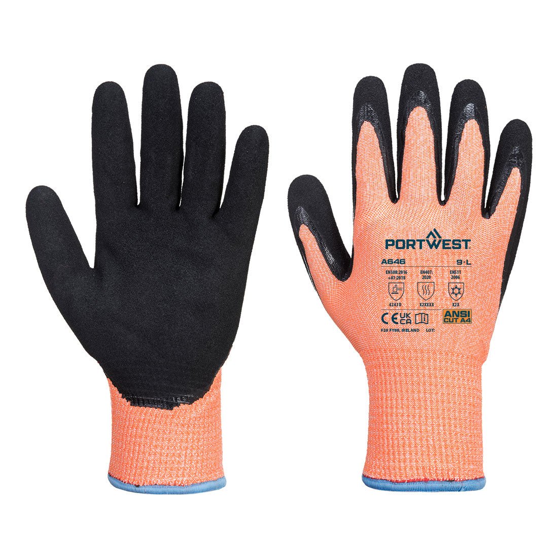 Portwest – A646 - Cut D13 Nitrile Viz - Tex Cold Glove A4 - Keeper's Safety Supply