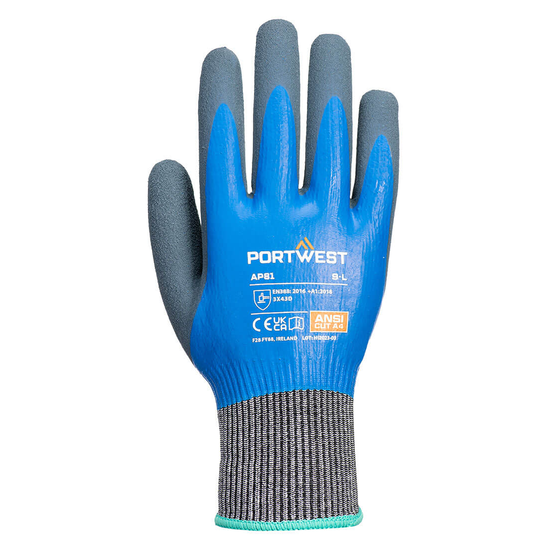 AP81 - Cut D13 Nitrile Aqua Glove A4