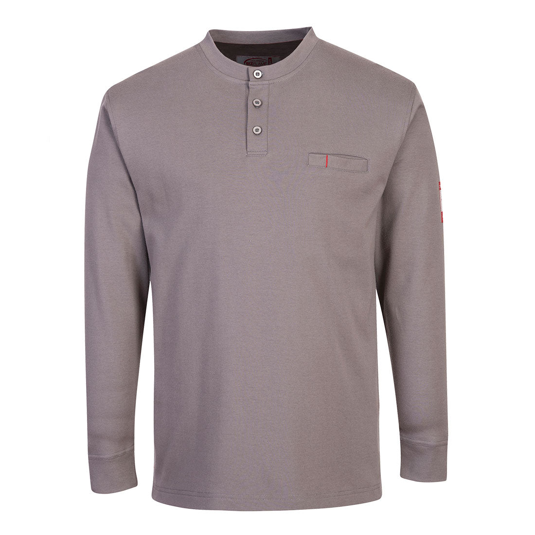 Portwest – FR32 - Bizflame Knit Anti - Static FR Henley Gray - Keeper's Safety Supply