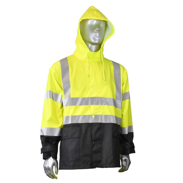 Radians RW07 High - Visibility Rain Jacket – Hi - Vis Green/Black - Keeper's Safety Supply