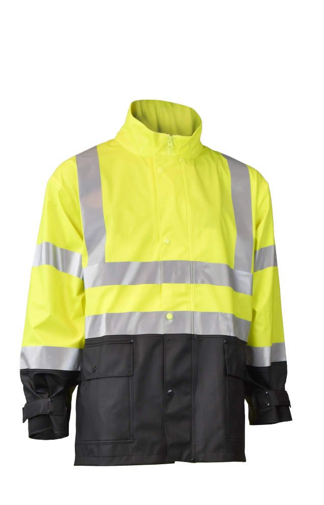 Radians RW07 High - Visibility Rain Jacket – Hi - Vis Green/Black - Keeper's Safety Supply
