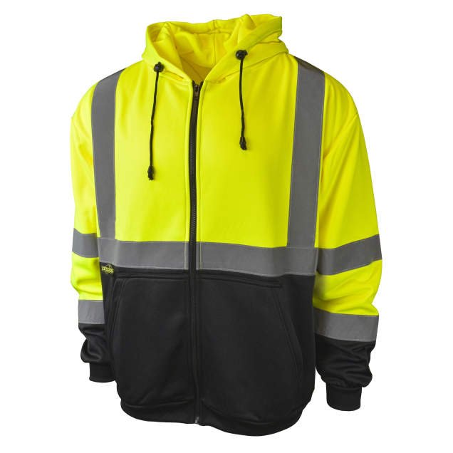 Radians SJ01B - 3 Class 3 High - Visibility Color - Blocked Hooded Sweatshirt - Keeper's Safety Supply