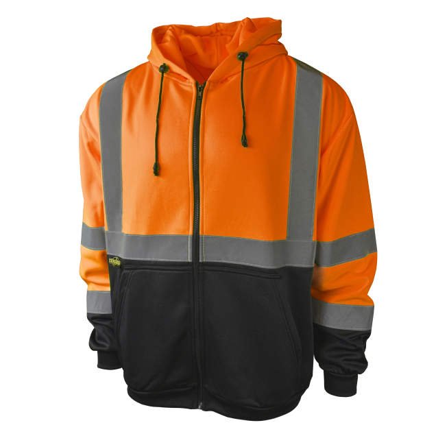 Radians SJ01B - 3 Class 3 High - Visibility Color - Blocked Hooded Sweatshirt - Keeper's Safety Supply