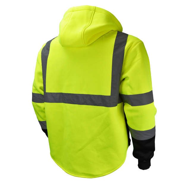 Radians SJ32 - 3 Class 3 High - Visibility Color - Blocked Sweatshirt with Removable Hood - Keeper's Safety Supply