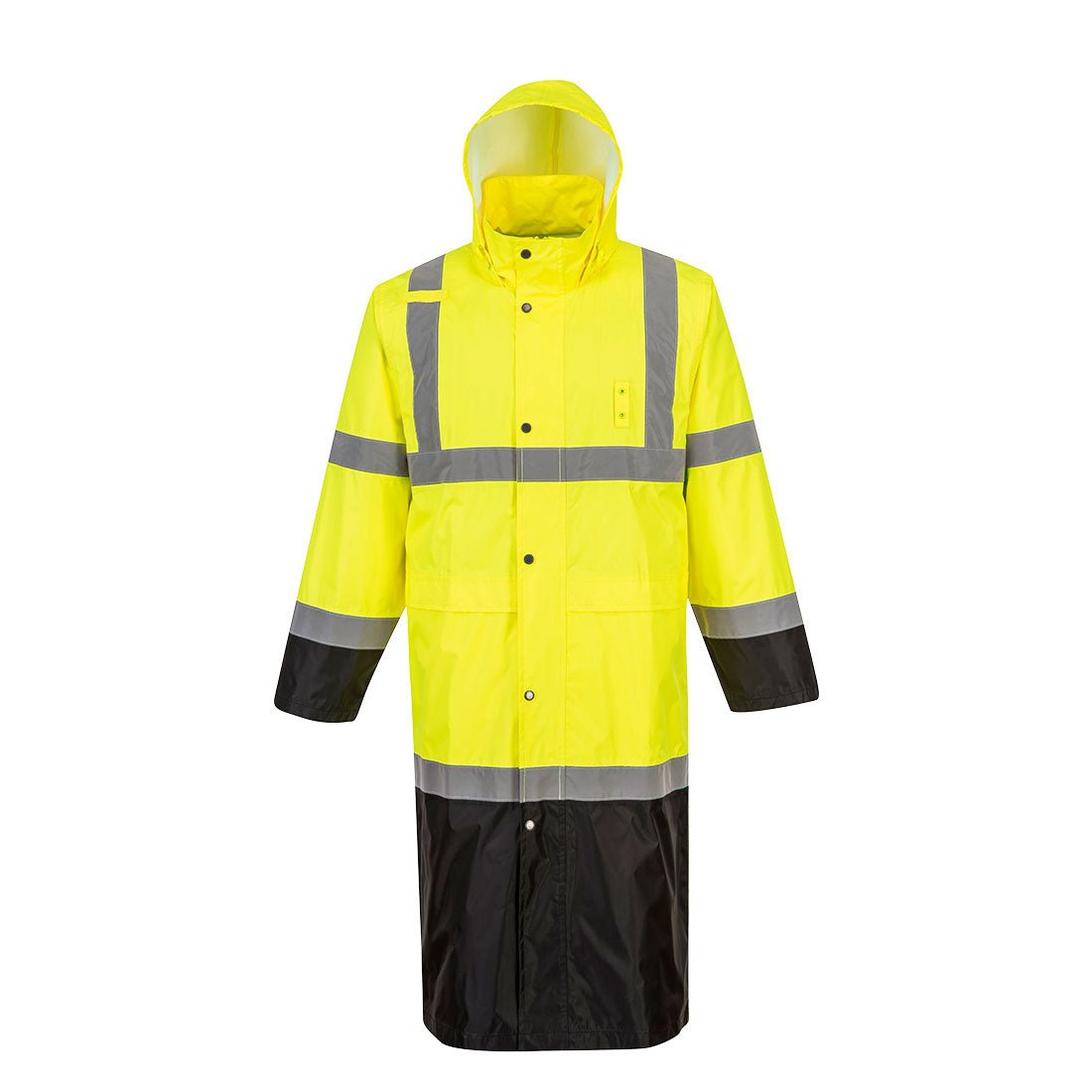 Portwest – Portwest UH446 Hi - Vis Contrast Rain Coat 48" - Keeper's Safety Supply