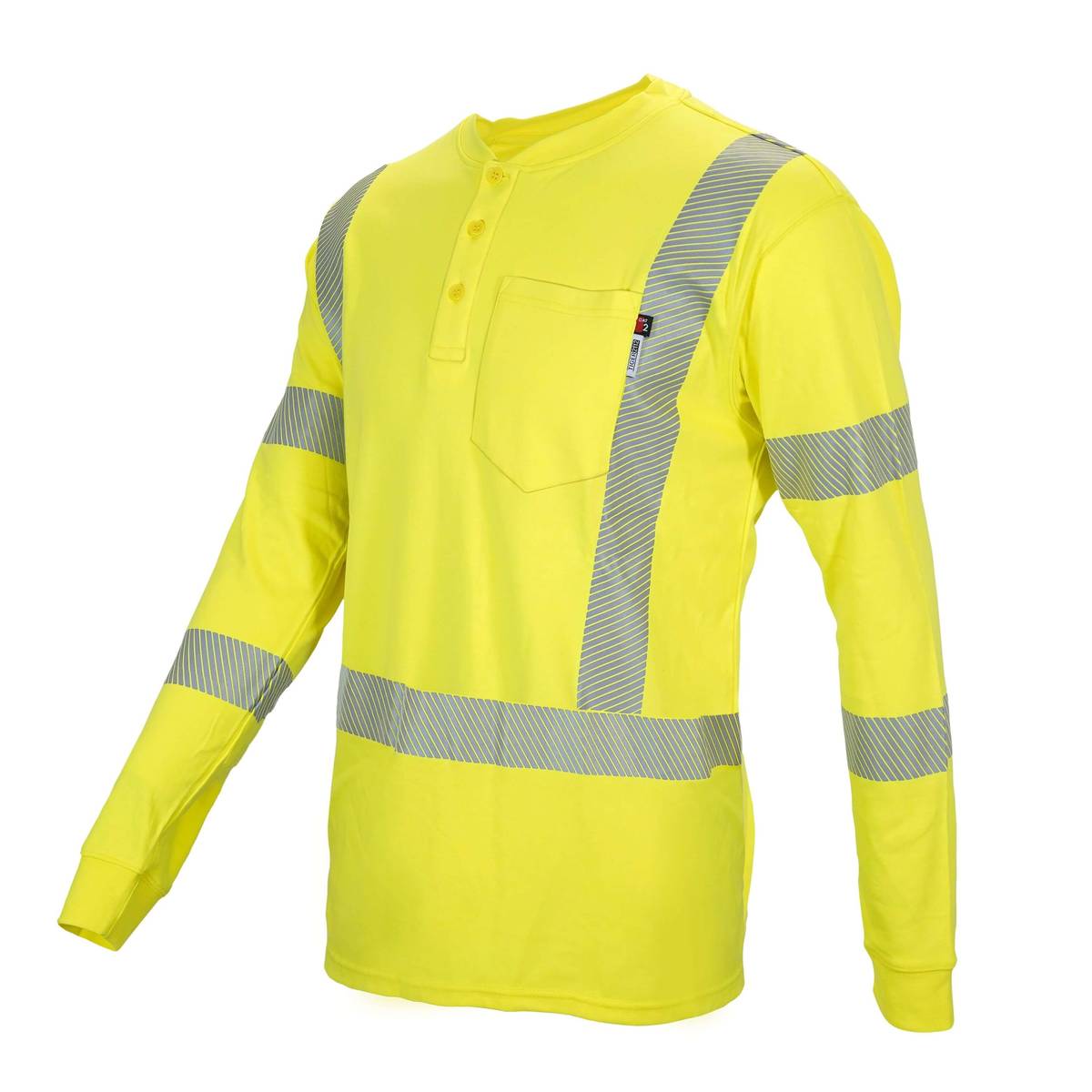 FlameSafe Workwear – Flame - Resistant Hi - Visibility Henley Shirt - Keeper's Safety Supply