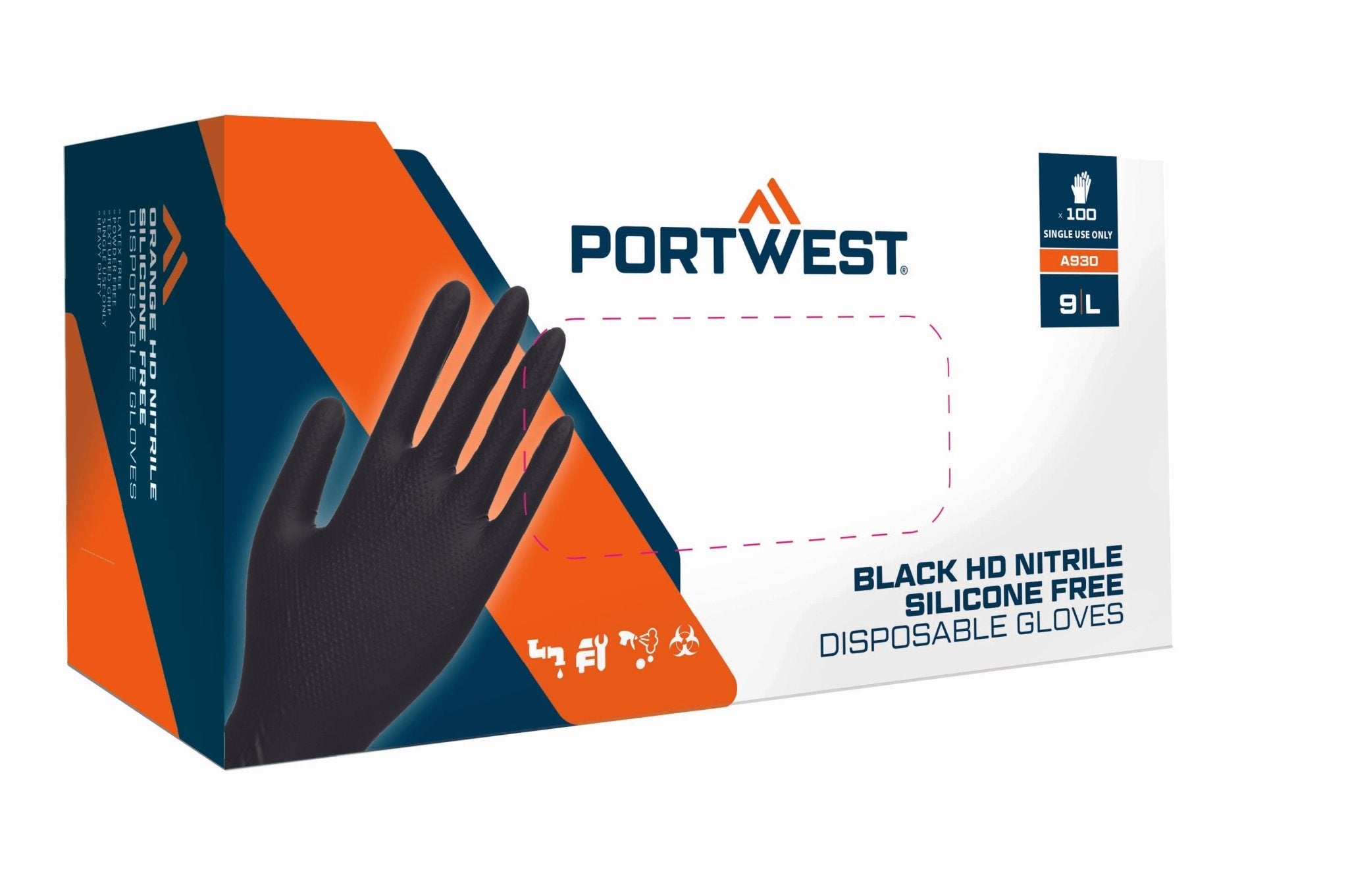 Portwest - A930 - HD Disposable Nitrile Gloves - 100 pairs/box - Keeper's Safety Supply