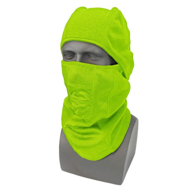 Radians Nordic Blaze® RWL25 Hinged Fleece Balaclava - HI VIS GREEN - Keeper's Safety Supply